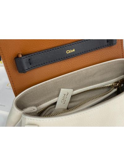Chloe Penelope Medium White Soft Leather Flap Shoulder Crossbody Bag - Detail view 9