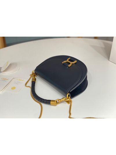 Chloe Small Black Leather Marcie Chain Top Handle Flap Shoulder Bag - Detail view 5