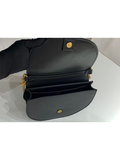 Chloe Small Black Leather Marcie Chain Top Handle Flap Shoulder Bag - Detail view 8