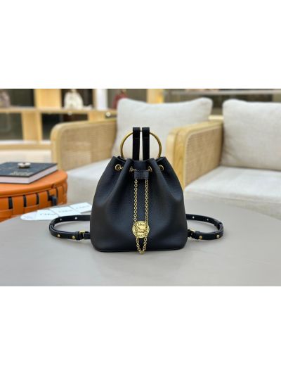 Chloe Small Bracelet Backpack Bag Black Grained Leather - Main view