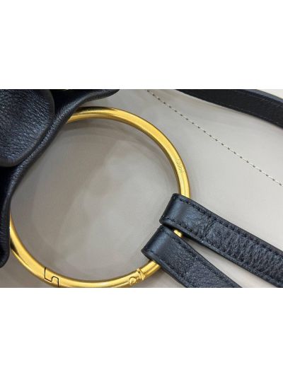 Chloe Small Bracelet Backpack Bag Black Grained Leather - Detail view 5