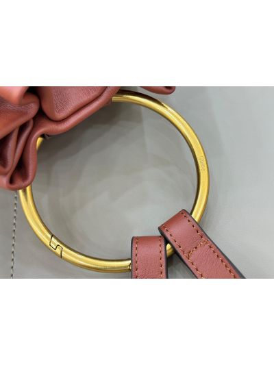 Chloe Small Bracelet Backpack Bag Brown Grained Leather - Detail view 4