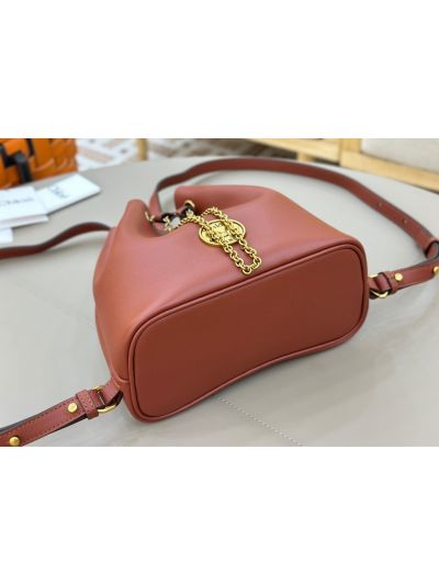 Chloe Small Bracelet Backpack Bag Brown Grained Leather - Detail view 6