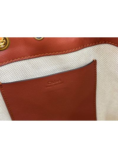 Chloe Small Bracelet Backpack Bag Brown Grained Leather - Detail view 9