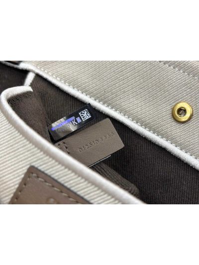 Chloe Small Carry Tote Shoulder Bag Beige Cotton Canvas - Detail view 9