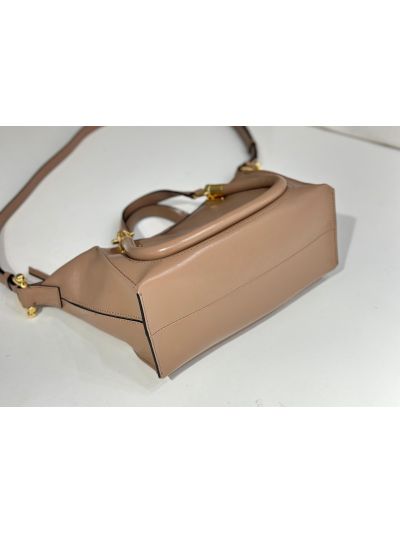 Chloe Small Paraty 24 Shoulder Crossbody Bag Woodrose Shiny Leather - Detail view 6