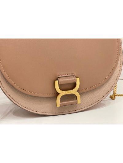 Chloe Small Pink Leather Marcie Chain Top Handle Flap Shoulder Bag - Detail view 3