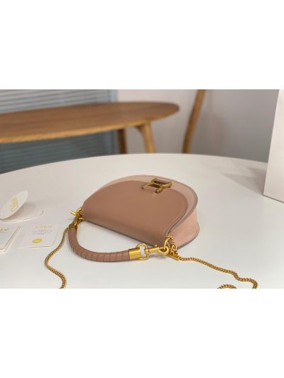 Chloe Small Pink Leather Marcie Chain Top Handle Flap Shoulder Bag - Detail view 4