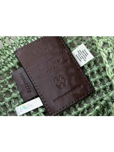 Chloe Small Raffia Summer Banana Tote Bag Green - Detail view 9