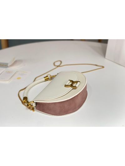 Chloe Small White Leather Marcie Chain Top Handle Flap Shoulder Bag - Detail view 5