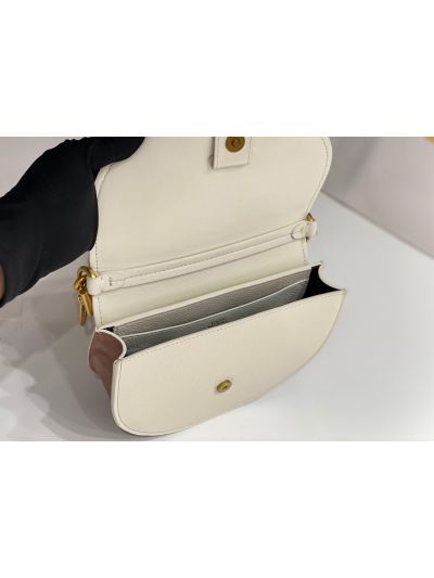 Chloe Small White Leather Marcie Chain Top Handle Flap Shoulder Bag - Detail view 8