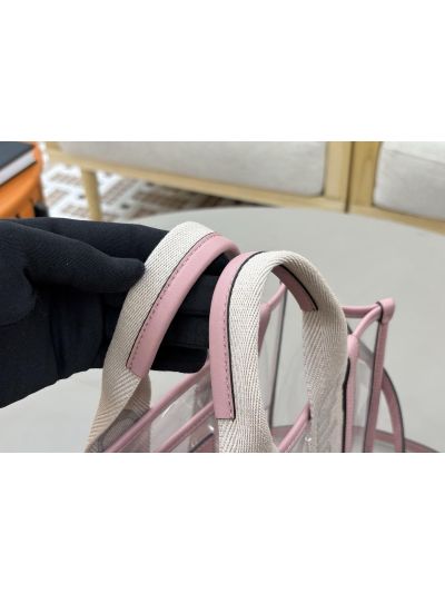 Chloe Small Woody Jelly Tote Shoulder Crossbody Bag Pink - Detail view 7