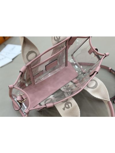 Chloe Small Woody Jelly Tote Shoulder Crossbody Bag Pink - Detail view 8
