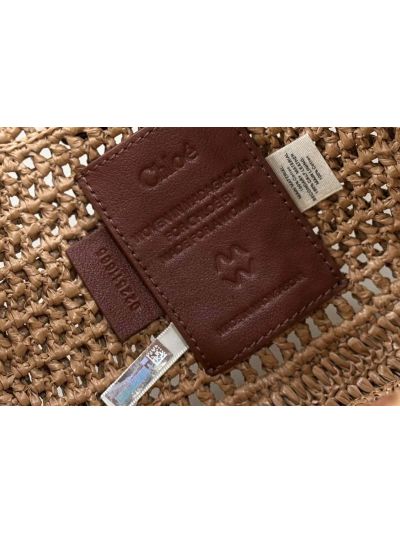 Chloe Summer Banana Raffia Hobo Shoulder Bag Beige - Detail view 9