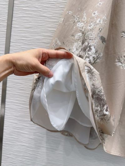 Dior A-Line Belted Skirt in Beige