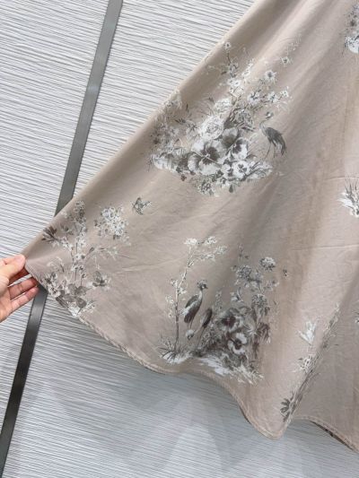 Dior A-Line Belted Skirt in Beige