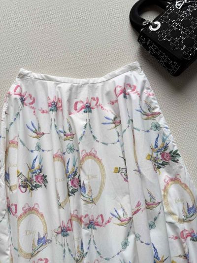 Dior A-Line Floral Skirt in Multicolor
