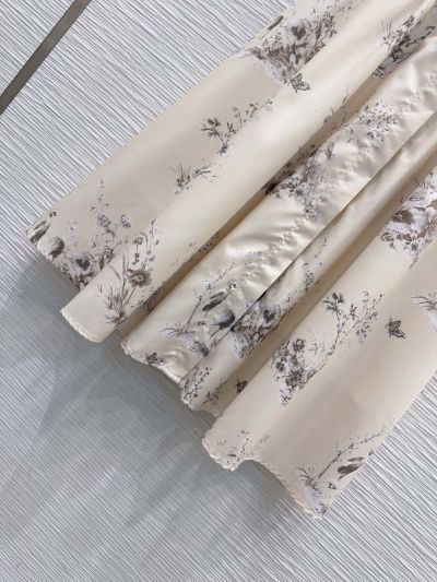 Dior Belted Floral Dress in White