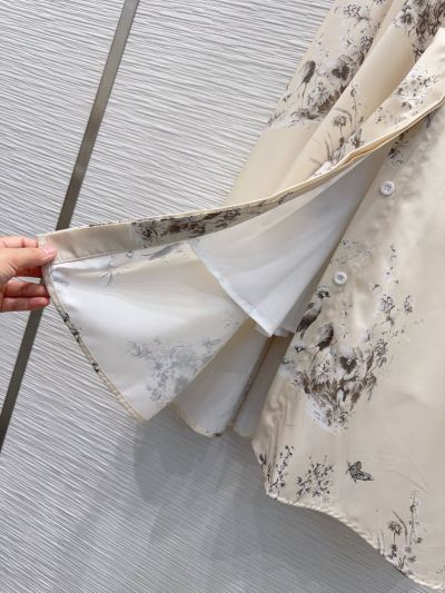 Dior Belted Floral Dress in White