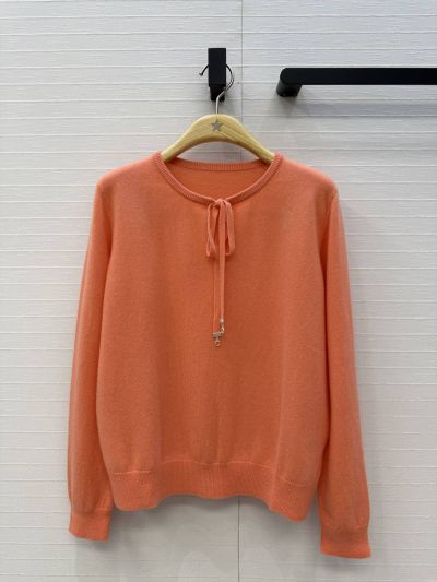 Dior Bow Cashmere Sweater in Orange