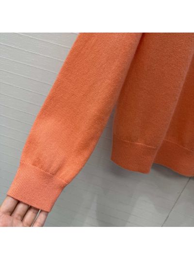 Dior Bow Cashmere Sweater in Orange