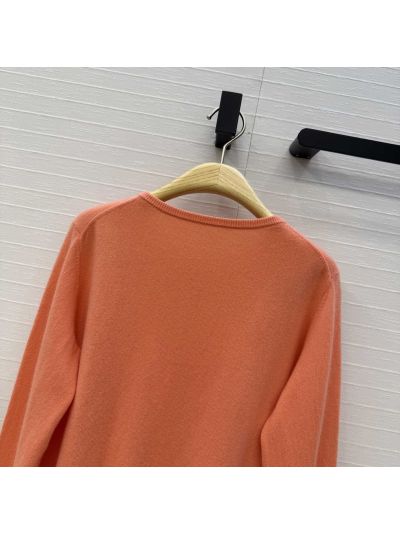 Dior Bow Cashmere Sweater in Orange
