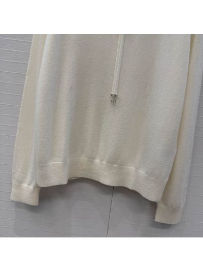 Dior Bow Cashmere Sweater in White