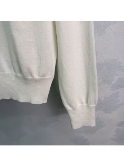Dior Bow Denim Sweater in White