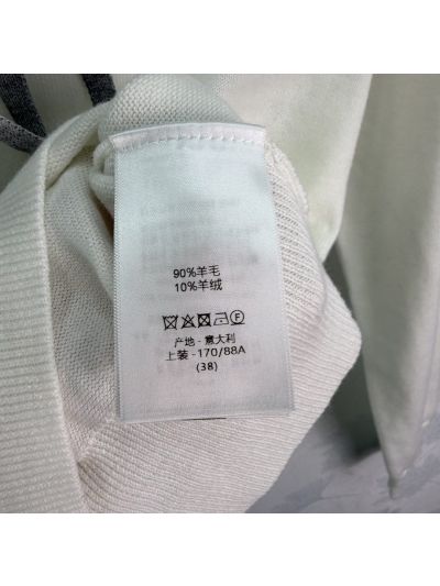 Dior Bow Denim Sweater in White