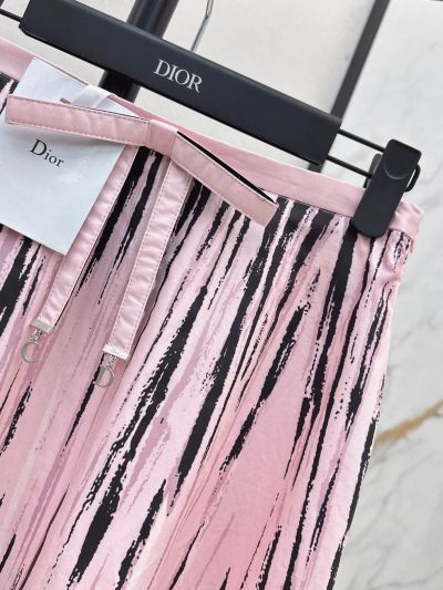 Dior Bow Pleated Skirt in Pink