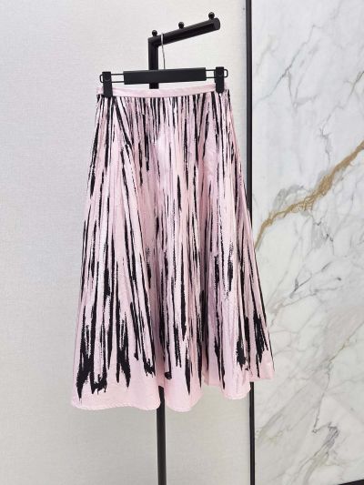 Dior Bow Pleated Skirt in Pink