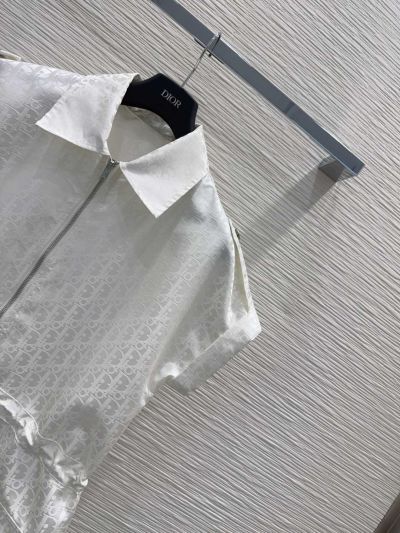 Dior Button-Front Monogram Dress in White