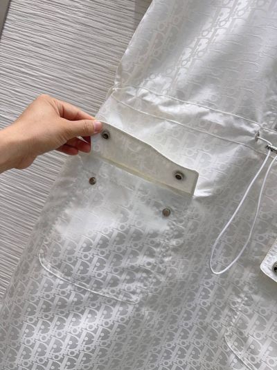 Dior Button-Front Monogram Dress in White