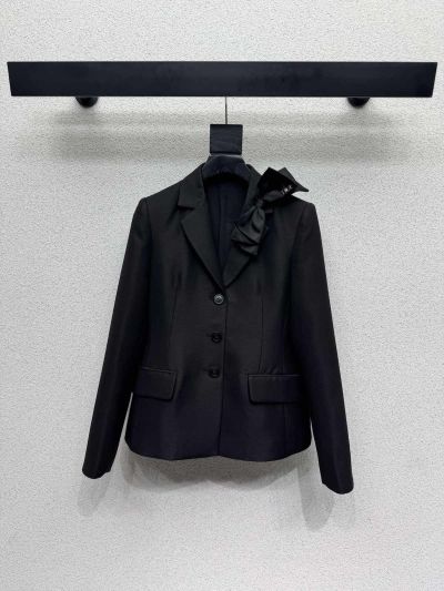 Dior Contrast-Trim Blazer in Black