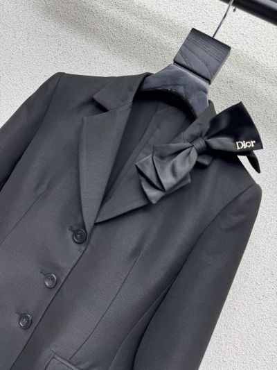 Dior Contrast-Trim Blazer in Black
