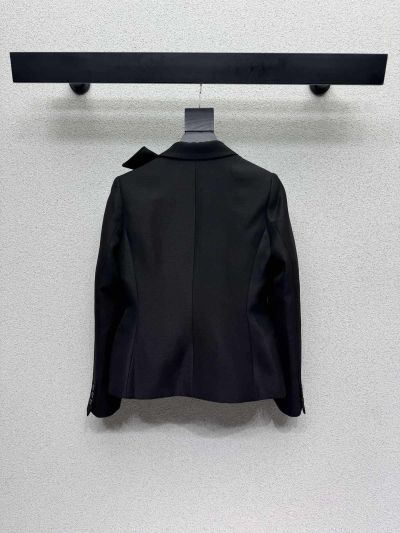 Dior Contrast-Trim Blazer in Black