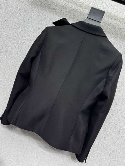 Dior Contrast-Trim Blazer in Black