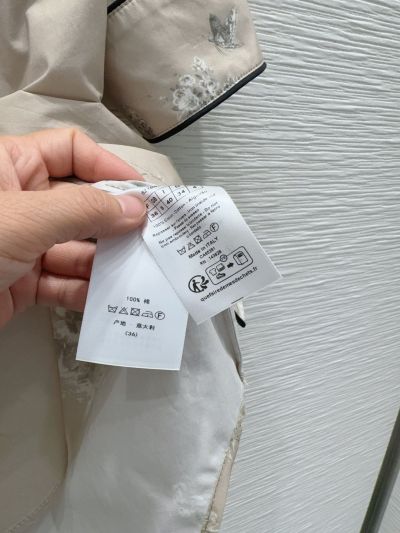 Dior Contrast-Trim Floral Blouse in Beige
