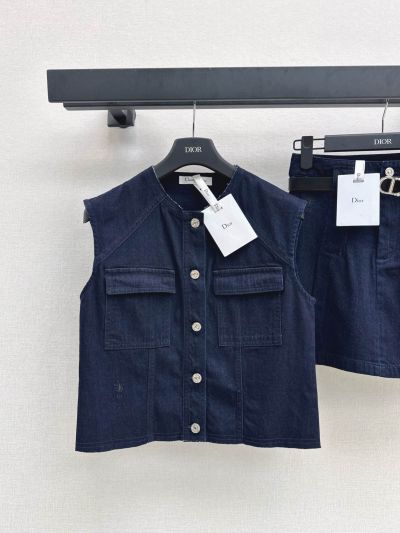 Dior Crew Neck Denim Set in Navy