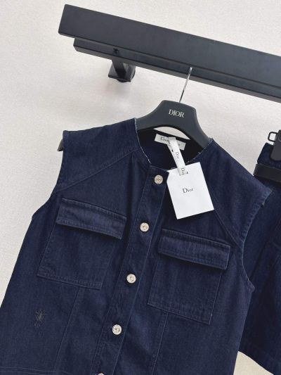 Dior Crew Neck Denim Set in Navy