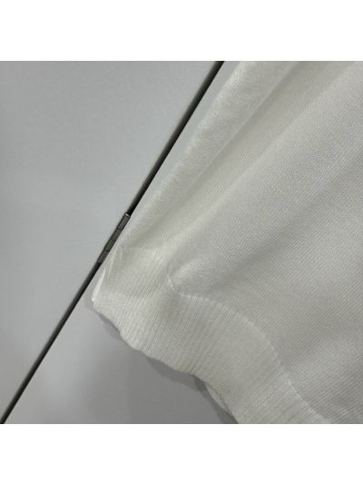 Dior Crew Neck Embroidered Knit Top in White