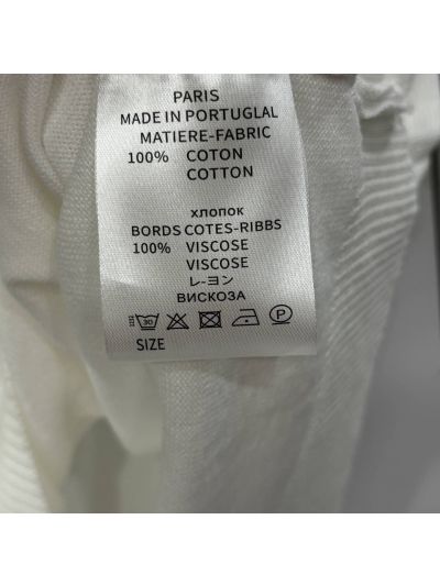 Dior Crew Neck Embroidered Knit Top in White