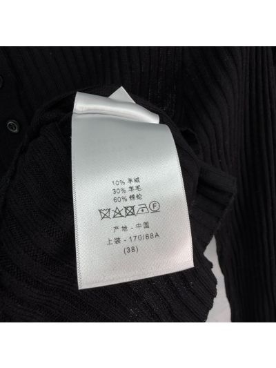 Dior Crew Neck Long Sleeve Cardigan in Black