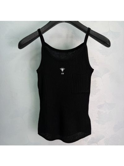 Dior Crew Neck Long Sleeve Cardigan in Black