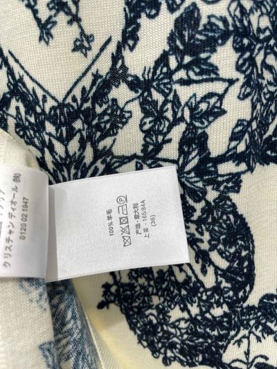 Dior Crew Neck Short Sleeve Knit Top in White