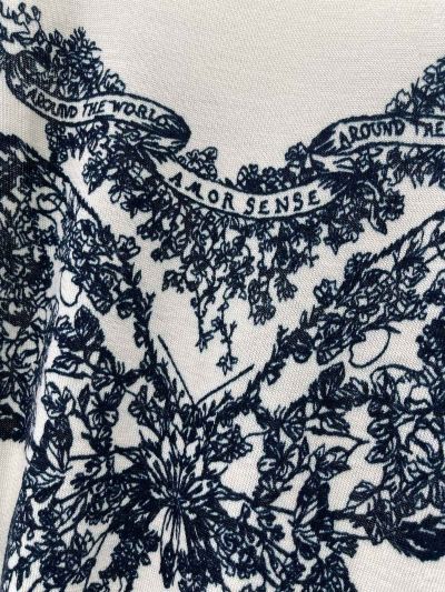 Dior Crew Neck Short Sleeve Knit Top in White