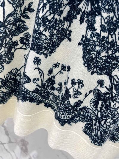 Dior Crew Neck Short Sleeve Knit Top in White