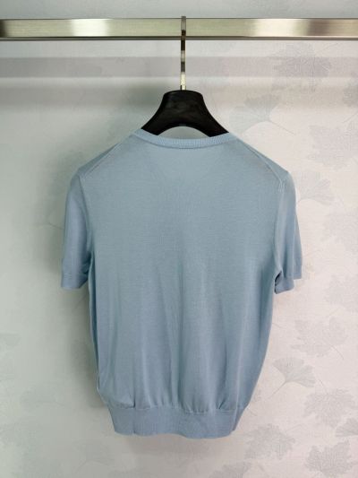 Dior Crew Neck Short Sleeve Pants in Light Blue