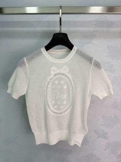 Dior Crew Neck Short Sleeve T-Shirt in White
