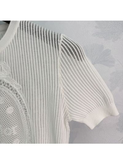 Dior Crew Neck Short Sleeve Pants in White